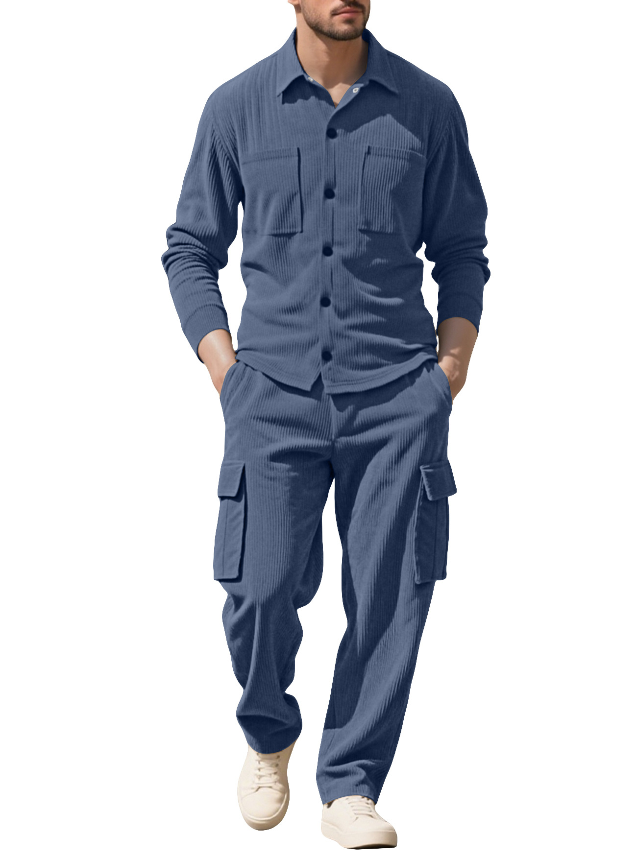 Outdoor Sportswear - Setelan Olahraga Pria Bahan Corduroy 2