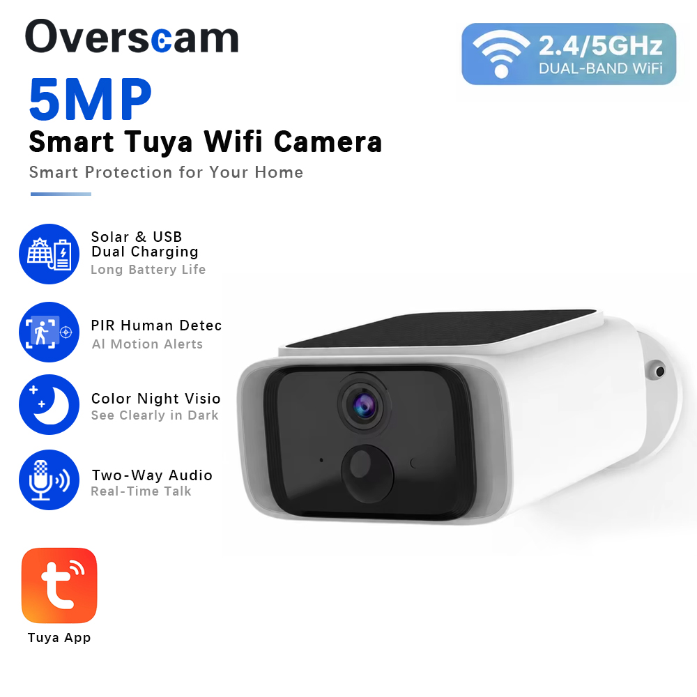 Outdoor Sport Camera - Kamera Keamanan Tenaga Surya Tuya 5MP