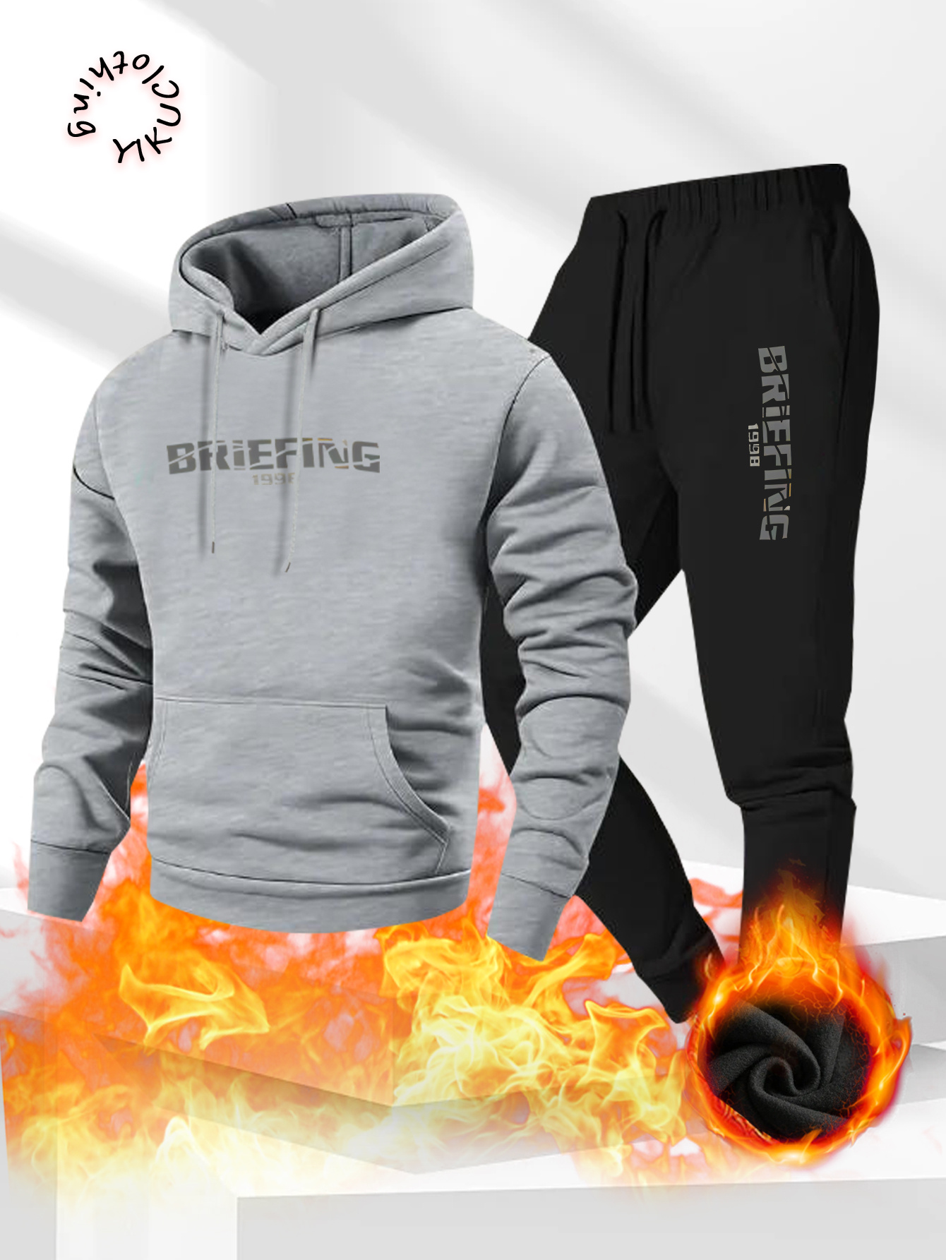 Set hoodie pria bermotif baru  - Outdoor Sportswear ulasan dan harga