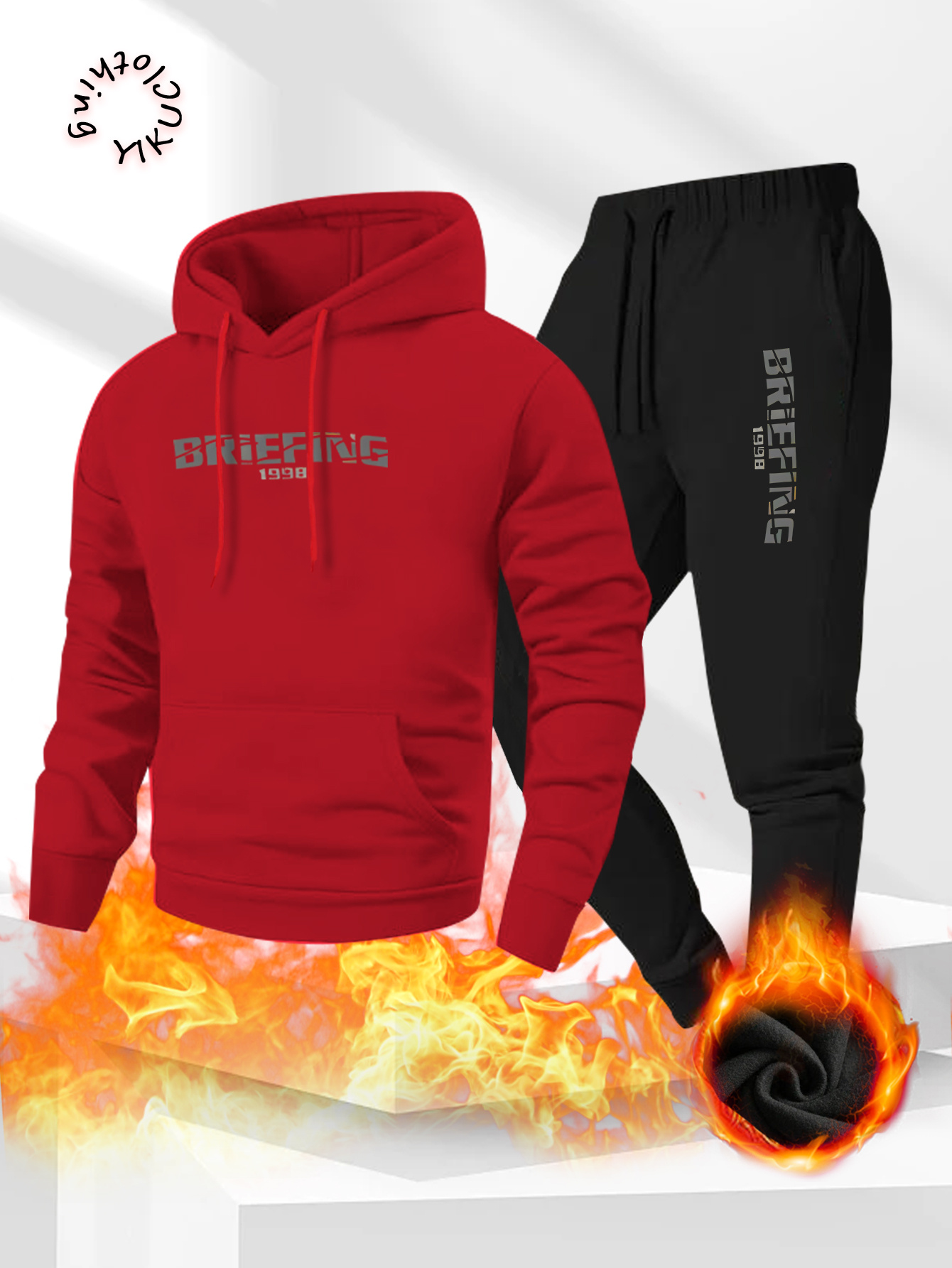 Set hoodie pria bermotif baru  - Outdoor Sportswear ulasan dan harga