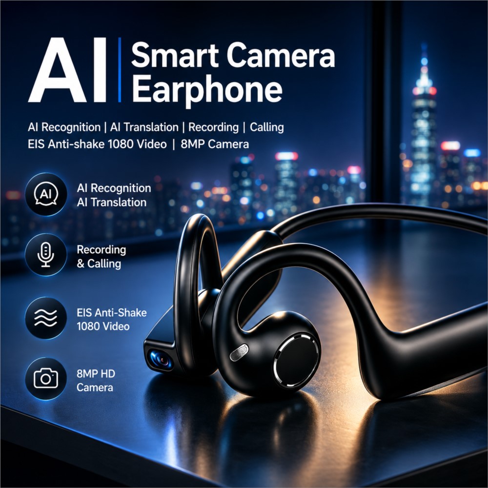 Earphone Pintar AI 800W Kamera - Outdoor Sport Camera ulasan dan harga