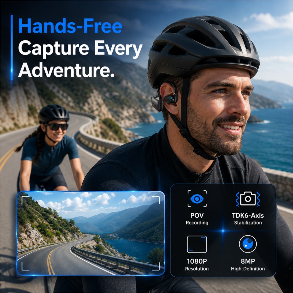 Earphone Pintar AI 800W Kamera - Outdoor Sport Camera ulasan dan harga